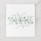 Blank Elegant Groen Bladblad Plaats Kaart (Buitenkant ongevouwen)