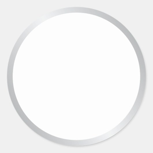 Blank Elegant Zilver en Wit Ronde Sticker (Voorkant)