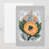 Blank Floral Note Kaart met Oranje klaprozen (Voorkant / Achterkant)