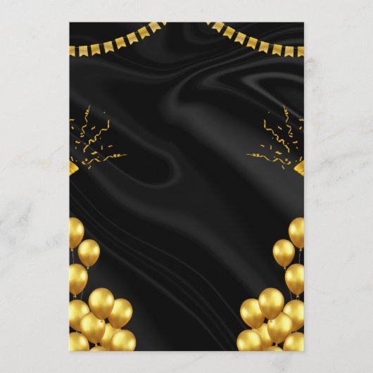 Blank gold Birthday Invitation  (Devant)