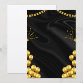 Blank gold Birthday Invitation  (Devant / Derrière)