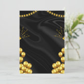 Blank gold Birthday Invitation  (Debout devant)