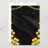 Blank gold Birthday Invitation Kaart (Voorkant / Achterkant)