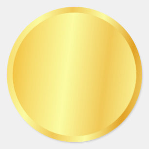 Blank Goud Look Custom Logo, Tekst Grote Glans Ronde Sticker