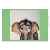 Blank Greeting Card Elmer the baby elephant (Devant Horizontal)