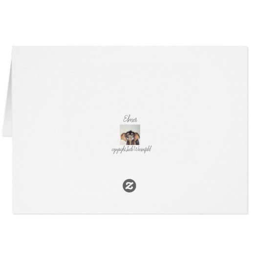 Blank Greeting Card Elmer the baby elephant (Dos Horizontal)