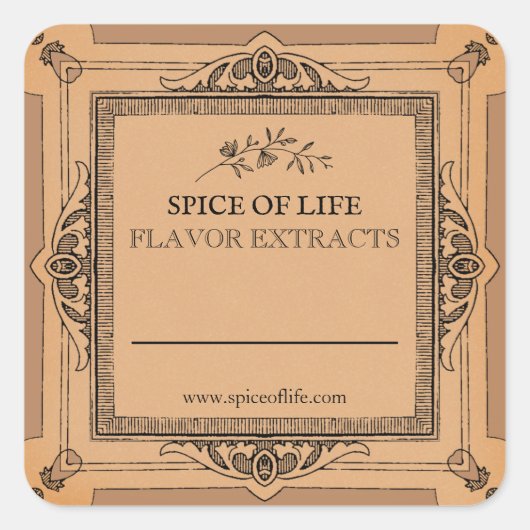Blank Handgemaakte Smaak Extract Etiketten (Voorkant)