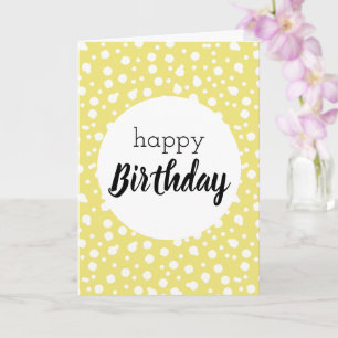 Blank Happy Birthday Geel Polka Dots Kaart