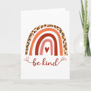 Blank Inspirerend Be Kind Boho Rainbow Cheetah Kaart