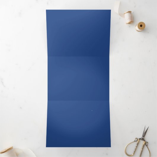 Blank Maak uw eigen - Deep Blue Drieluik Uitnodiging (Binnen)