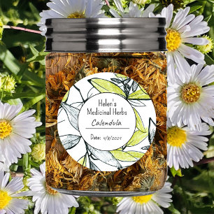 Blank medicinaal kruidenpotje Etiket Apothecary