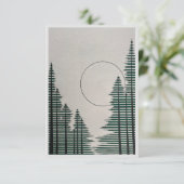 Blank met bos en maan bedankkaart (Staand voorkant)