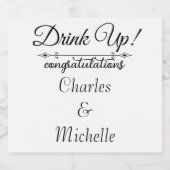 Blank Mousserende Wijnfles Label Wedding Celebrat Sparkling Wijnetiket (Enkel label)