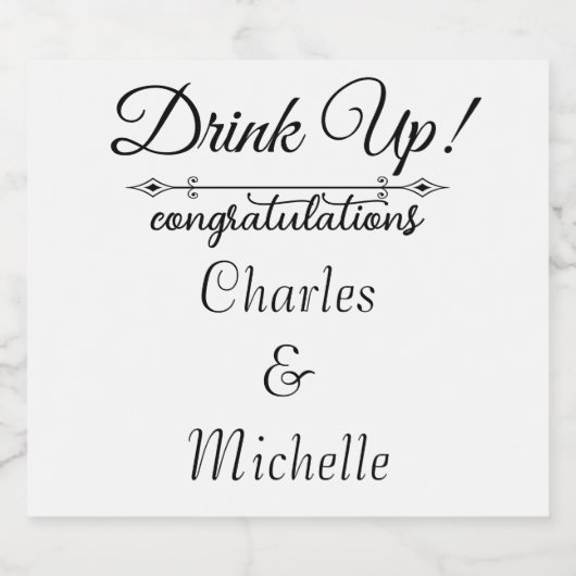 Blank Mousserende Wijnfles Label Wedding Celebrat Sparkling Wijnetiket (Enkel label)