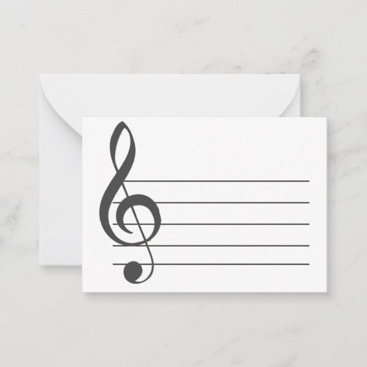 Blank Music Staff Treble Clef Carte pour notes mus (Devant)