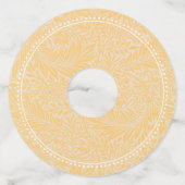 Blank Naam  Gouden Larkspur Bloem Wijnglaslabel (Voorkant)