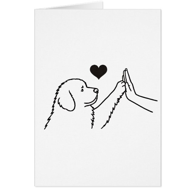 (BLANK) Newfoundlander Hond Puppy High Five Poot (Voorkant)