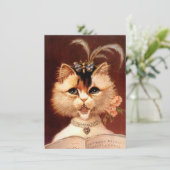 Blank Party Invitation  Parlor Cat Singing Kaart (Staand voorkant)