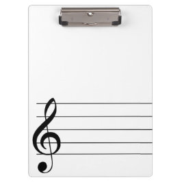 Blank personeel Treble Clef Musical Cliboard Klembord