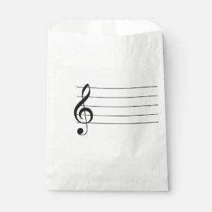 Blank personeel Treble Clef Musical Favor Bag Bedankzakje