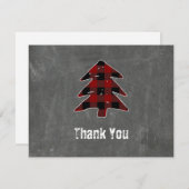 Blank Red Buffalo Plaid Kerstmis Bedankt Notities (Voorkant / Achterkant)