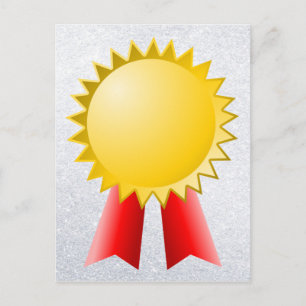 Blank Red Ribbon en Gold Star Award Briefkaart