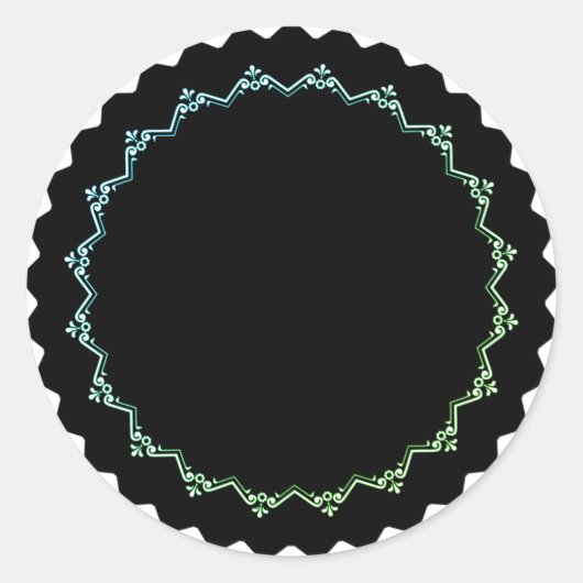 Blank Round élégant noir & blanc Étiquettes de pot (Devant)