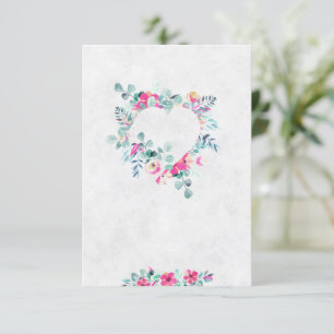 Blank Roze waterverf bloemhart trouw Kaart