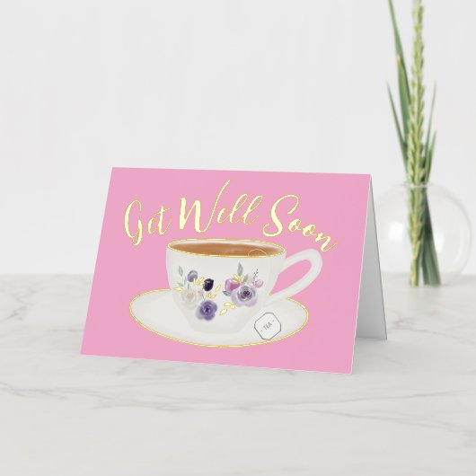 Blank roze wordt snel echt folie wenskaart (Voorkant)