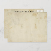 Blank rustiek Antiek verouderd gekleurd papier Briefkaart (Voorkant / Achterkant)