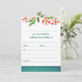 Blank Rustieke Waterverf Trailing Petunias Verjaar Kaart (Staand voorkant)