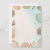 Blank Seaside Summer Blue Elegant Pretty Wedding Kaart (Achterkant)