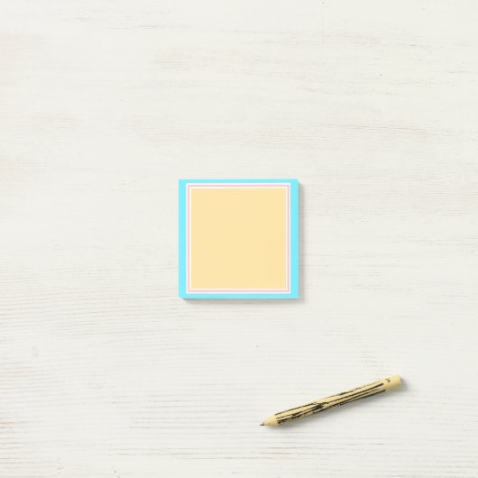 Blank Sjabloon Blauw Roze Geel Wit Elegant Post-it® Notes (Op bureau)