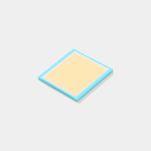 Blank Sjabloon Blauw Roze Geel Wit Elegant Post-it® Notes (Schuin)