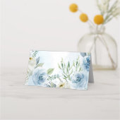 Blank Sjabloon Dusty Blue Floral Anchor Wedding (Achterkant)