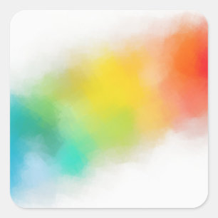 Blank Sjabloon Modern Abstract Art Rood Geel Vierkante Sticker