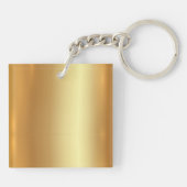 Blank Sjabloon Modern Gold Square Dubbelzijdig Sleutelhanger (Achterkant)