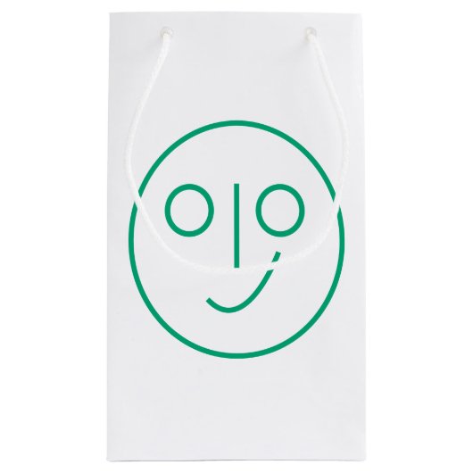 Blank Smile Gezicht Gift Bag Klein Cadeauzakje (Achterkant)