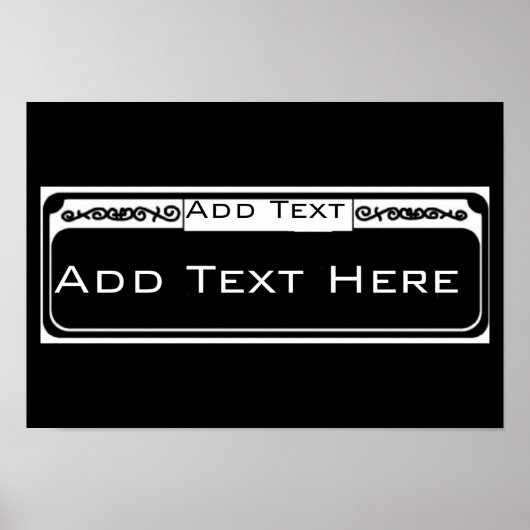 Blank Street Sign, Templet French Quarter Poster (Voorkant)