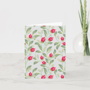 Blank Tulpen Bloemen Notecard, Elegante Bloemen Kaart