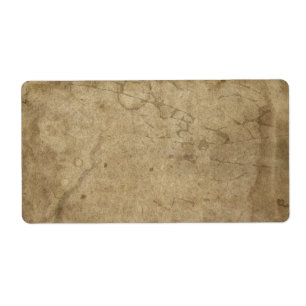 Blank, vervormd papier, donkerroos, Antiek Etiket