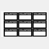 Blank Volunteer Name Badge Étiquettes (Feuille)