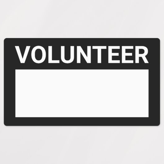 Blank Volunteer Name Badge Étiquettes (Design 1)