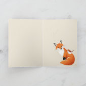 Blank Vrede Aarde Minimalistische Vos Vogel Dier Kaart (Binnen)