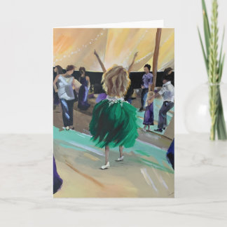 Blank Wenskaart Dancing Bruiloft Meisje Schilderen Kaart