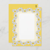 Blank White Daisy met citroengele Kaart (Voorkant / Achterkant)