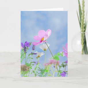 Blank Wilde Bloemen Wenskaart Kaart