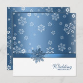 (Blank) Winterblauw- en witsneeuwflake-uitnodiging Kaart (Voorkant / Achterkant)
