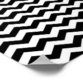 Blank wit en zwart Chevron patroon Poster (Hoek)