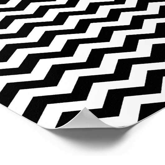 Blank wit en zwart Chevron Pattern Poster (Hoek)